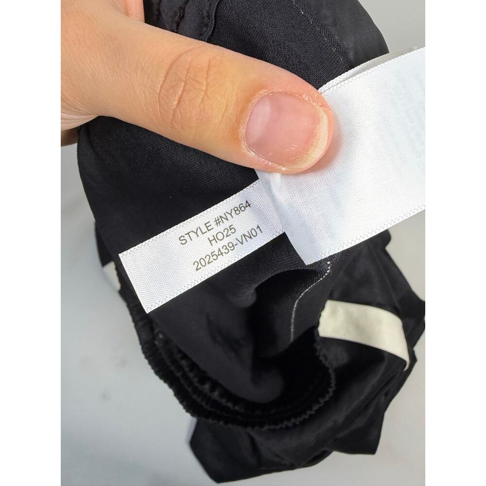Madewell The Easy Pull-On Track Pant in Satin Jet Black White Stripe Medium NEW - Picture 7 of 7